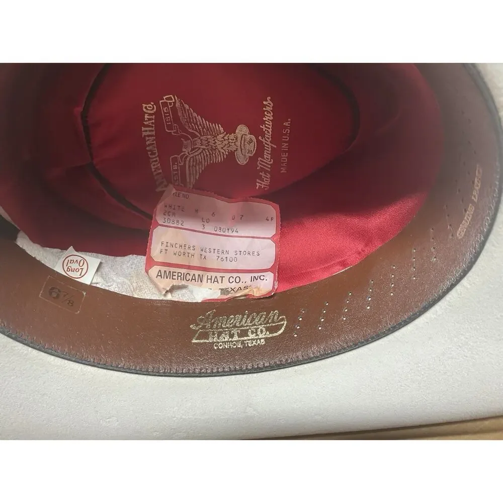 Vintage American Hat Company Felt Cowboy Hat Made in USA Size 6 7/8 Western Box